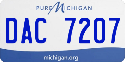 MI license plate DAC7207