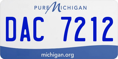 MI license plate DAC7212