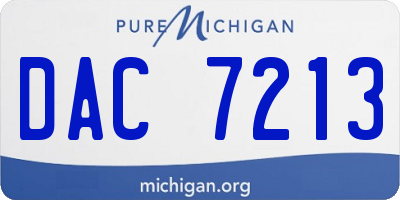 MI license plate DAC7213