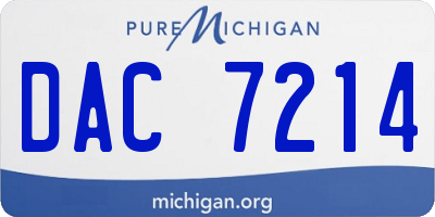 MI license plate DAC7214