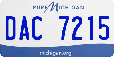 MI license plate DAC7215