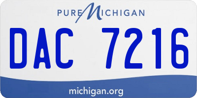 MI license plate DAC7216