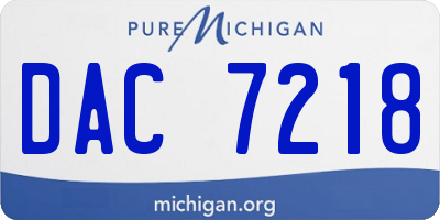 MI license plate DAC7218