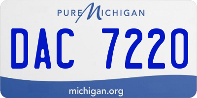 MI license plate DAC7220
