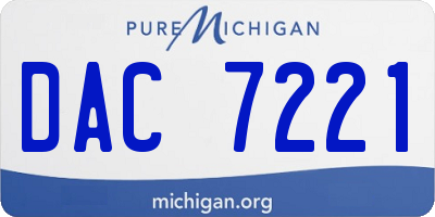 MI license plate DAC7221