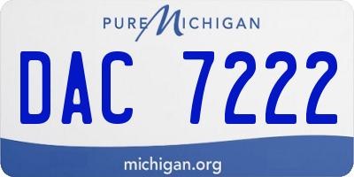 MI license plate DAC7222