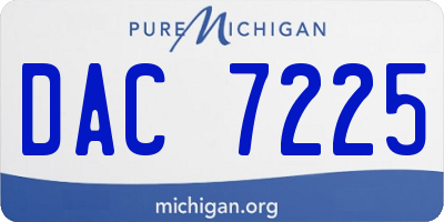 MI license plate DAC7225