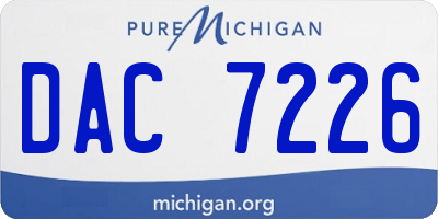 MI license plate DAC7226