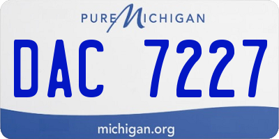 MI license plate DAC7227