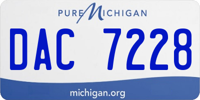 MI license plate DAC7228
