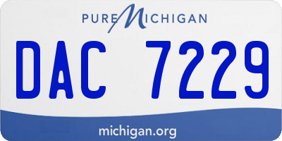MI license plate DAC7229
