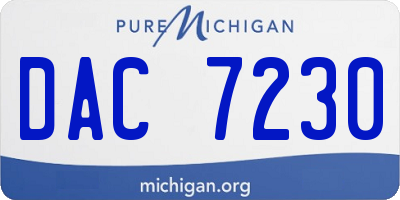 MI license plate DAC7230