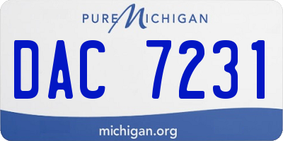 MI license plate DAC7231