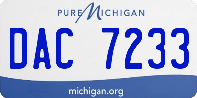 MI license plate DAC7233