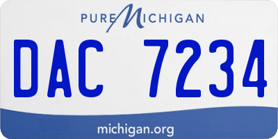 MI license plate DAC7234