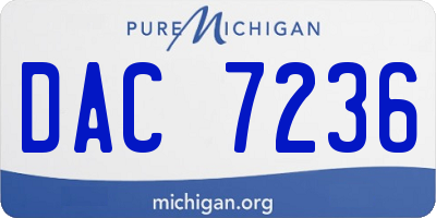 MI license plate DAC7236