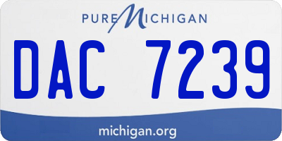 MI license plate DAC7239