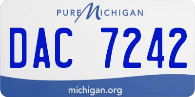 MI license plate DAC7242