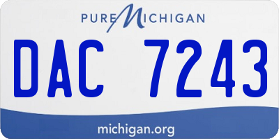 MI license plate DAC7243
