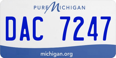 MI license plate DAC7247