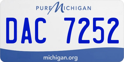 MI license plate DAC7252
