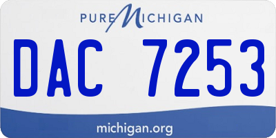 MI license plate DAC7253