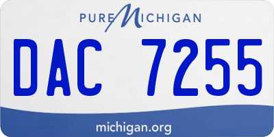 MI license plate DAC7255