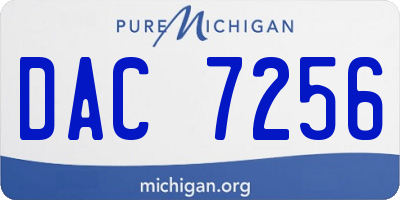 MI license plate DAC7256