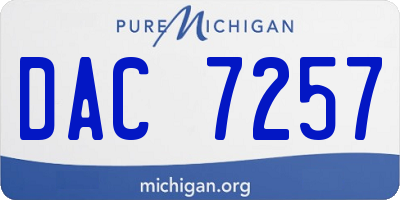 MI license plate DAC7257
