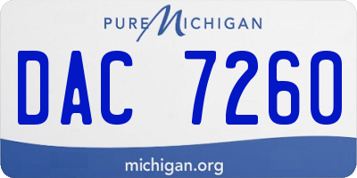MI license plate DAC7260