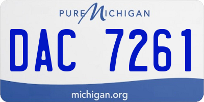 MI license plate DAC7261