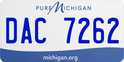 MI license plate DAC7262