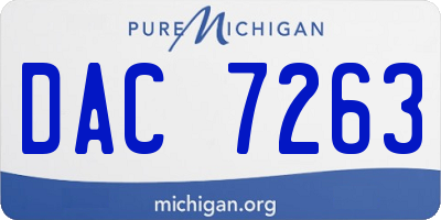 MI license plate DAC7263
