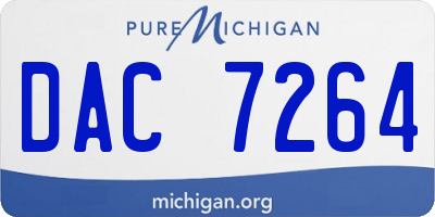 MI license plate DAC7264