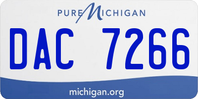 MI license plate DAC7266
