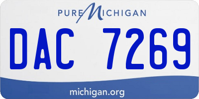 MI license plate DAC7269