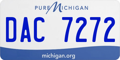 MI license plate DAC7272
