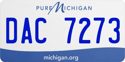 MI license plate DAC7273