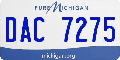 MI license plate DAC7275