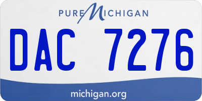MI license plate DAC7276