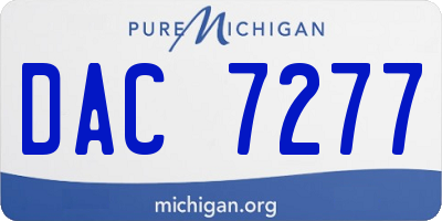MI license plate DAC7277