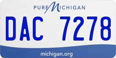 MI license plate DAC7278
