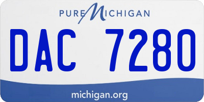 MI license plate DAC7280