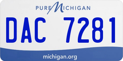 MI license plate DAC7281