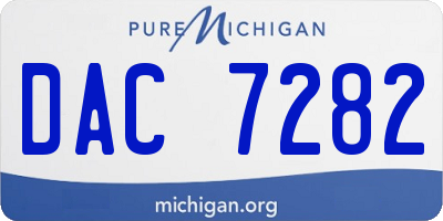 MI license plate DAC7282