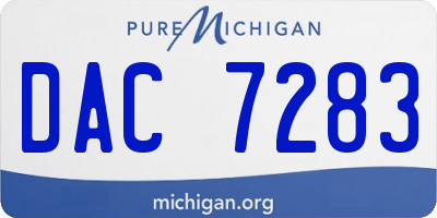 MI license plate DAC7283