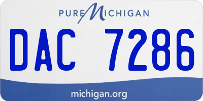 MI license plate DAC7286