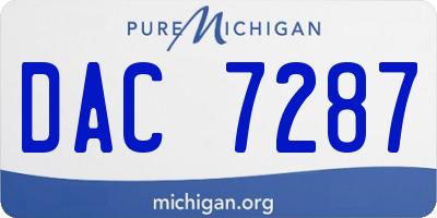 MI license plate DAC7287