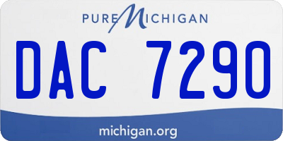 MI license plate DAC7290