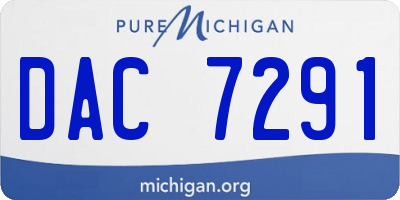 MI license plate DAC7291